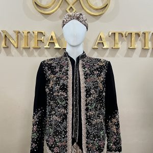Beskap Pengantin Jawa Bludru Hitam 5