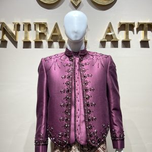Beskap Pengantin Jawaan Burgundy