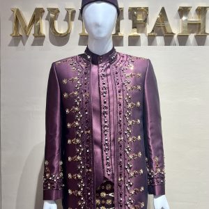 Beskap Pengantin Nasional Burgundy