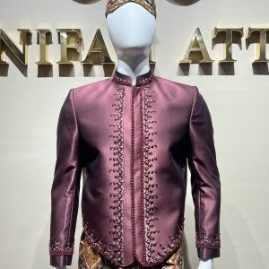 Beskap Bapak Maroon Jawaan Luxury